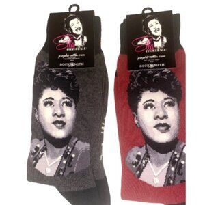 Ella Fitzgerald Socks 2 Pair Men’s Fits Shoe Size 7-12.5 Vintage Queen of Jazz